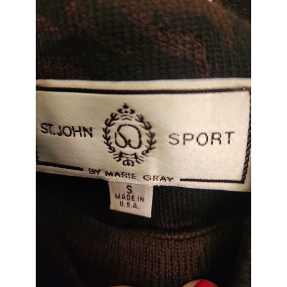 St. John Sport Tiger Print Sleeveless Mockneck Top w/ Zipper at Neck Size S - Picture 6 of 10